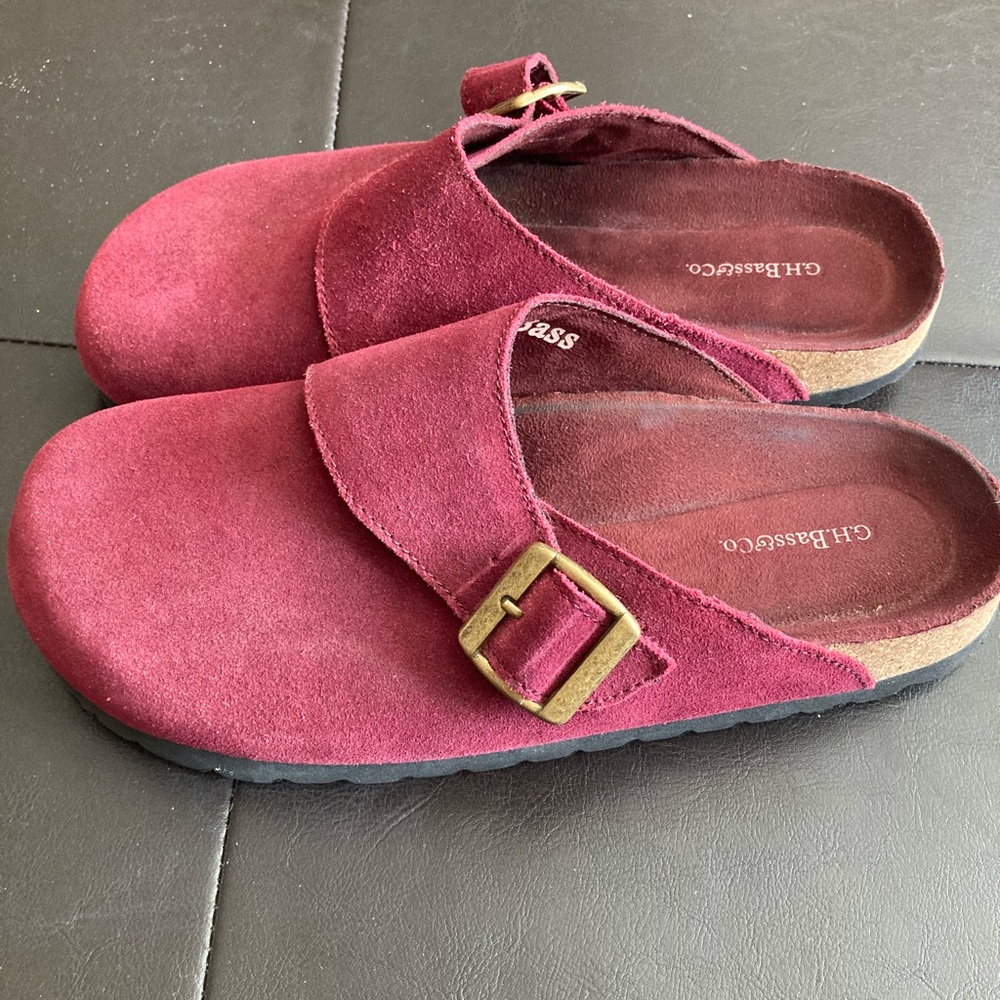 Women's Suede Clogs Cork Footbed 7M